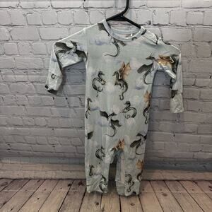 Posh Peanut Dragon Pattern Bamboo Snap Romper